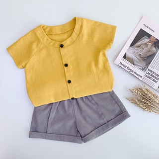 [Xả hàng lẻ size] Bộ đũi vintage bé trai