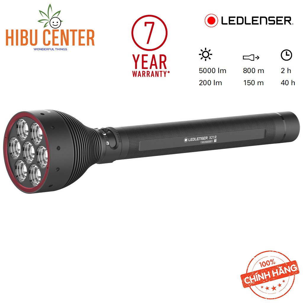 Đèn Pin LEDLENSER X21R Flashlight Case Cường Độ Ánh Sáng 5000 Lumens, Chiếu Xa 800M, Thời Gian Hoạt Động 40 Giờ Cực Phẩm