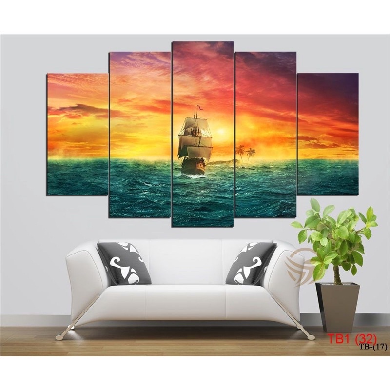 Bộ 5 Tranh Tráng Gương 3d Cao Cấp