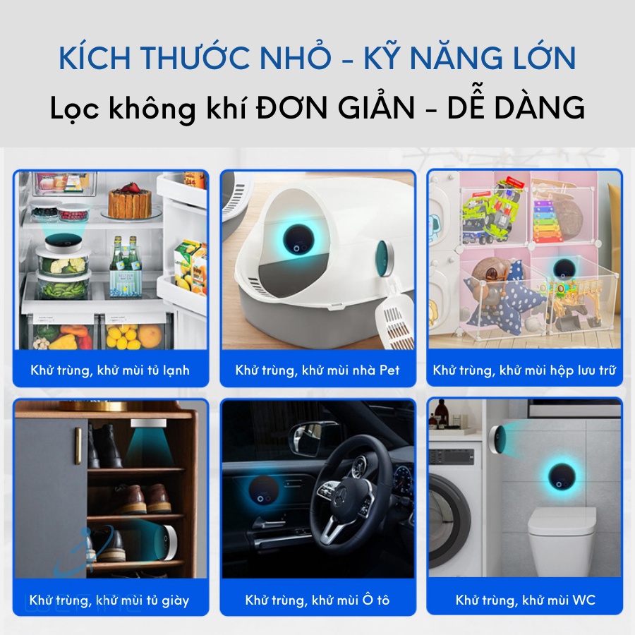 MÁY KHỬ MÙI, KHỬ TRÙNG, LỌC KHÔNG KHÍ MINI TẠI NHÀ, MÁY LỌC Ô TÔ, TỦ LẠNH, NHÀ BẾP SIÊU SẠCH, SIÊU TIỆN LỢI