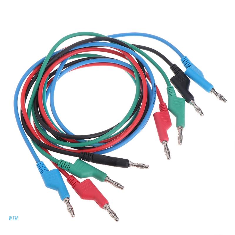 4 Dây Cáp Đầu Cắm Bắp Chuối 4mm 15A Bằng Silicon Mềm Dài 1M Chuyên Dụng Cho Vạn Năng Kế