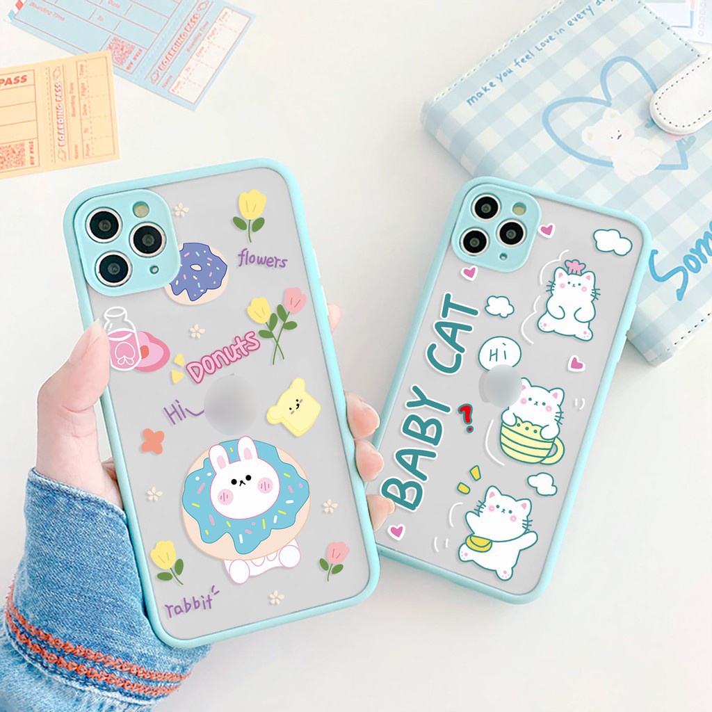 Ốp lưng iphone Kitten nhám viền nổi cong 6/6plus/6s/6splus/7/7plus/8/8plus/x/xr/xs/11/12/13/pro/max/plus/promax