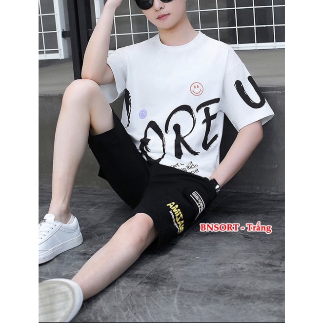 Bộ nam unisex phong cách Hàn quốc chất vải cotton cao cấp. MÃ BỘ BNSORT .