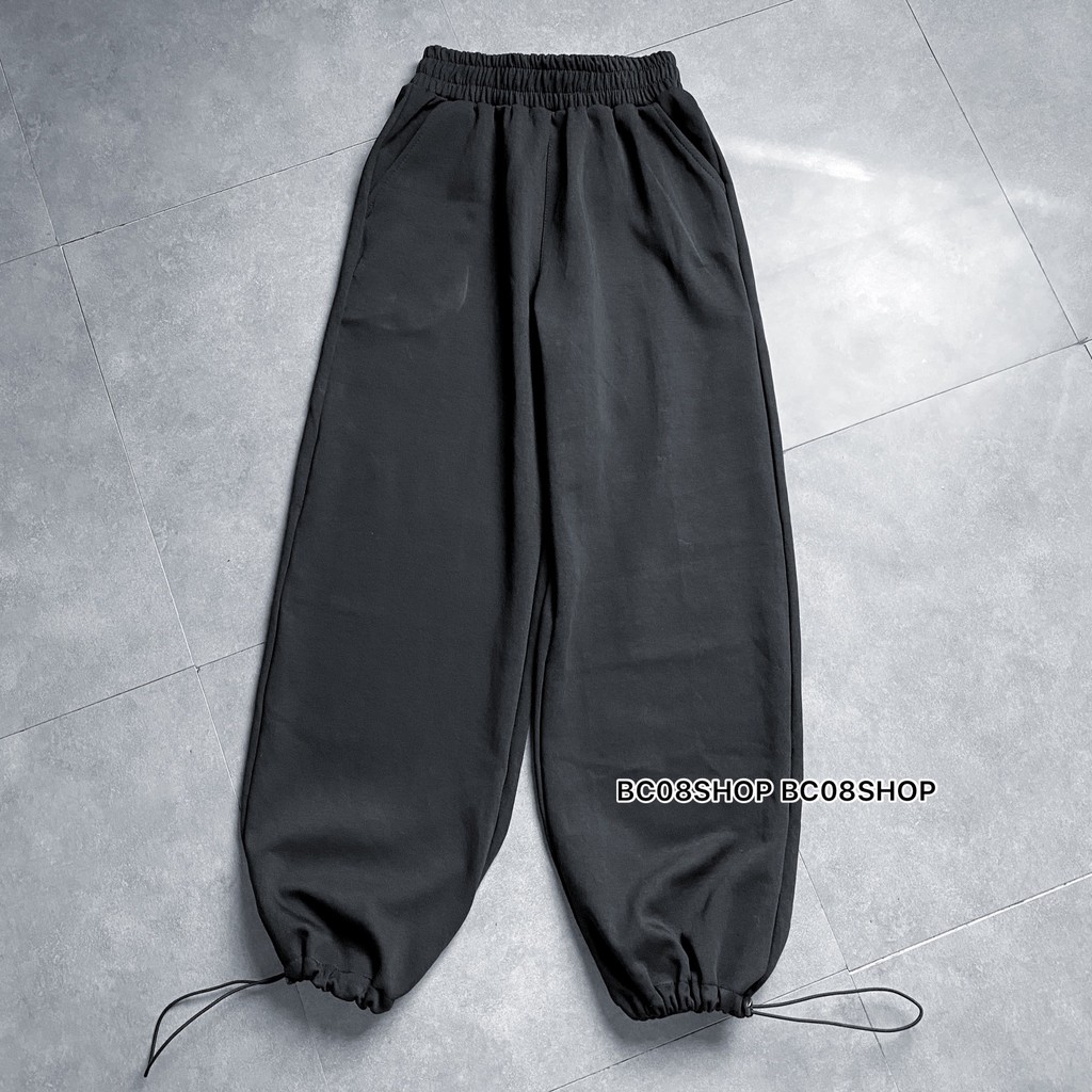 Quần Ống Suông Dây Rút Unisex 2 Màu Đen Xám BC312 | BigBuy360 - bigbuy360.vn