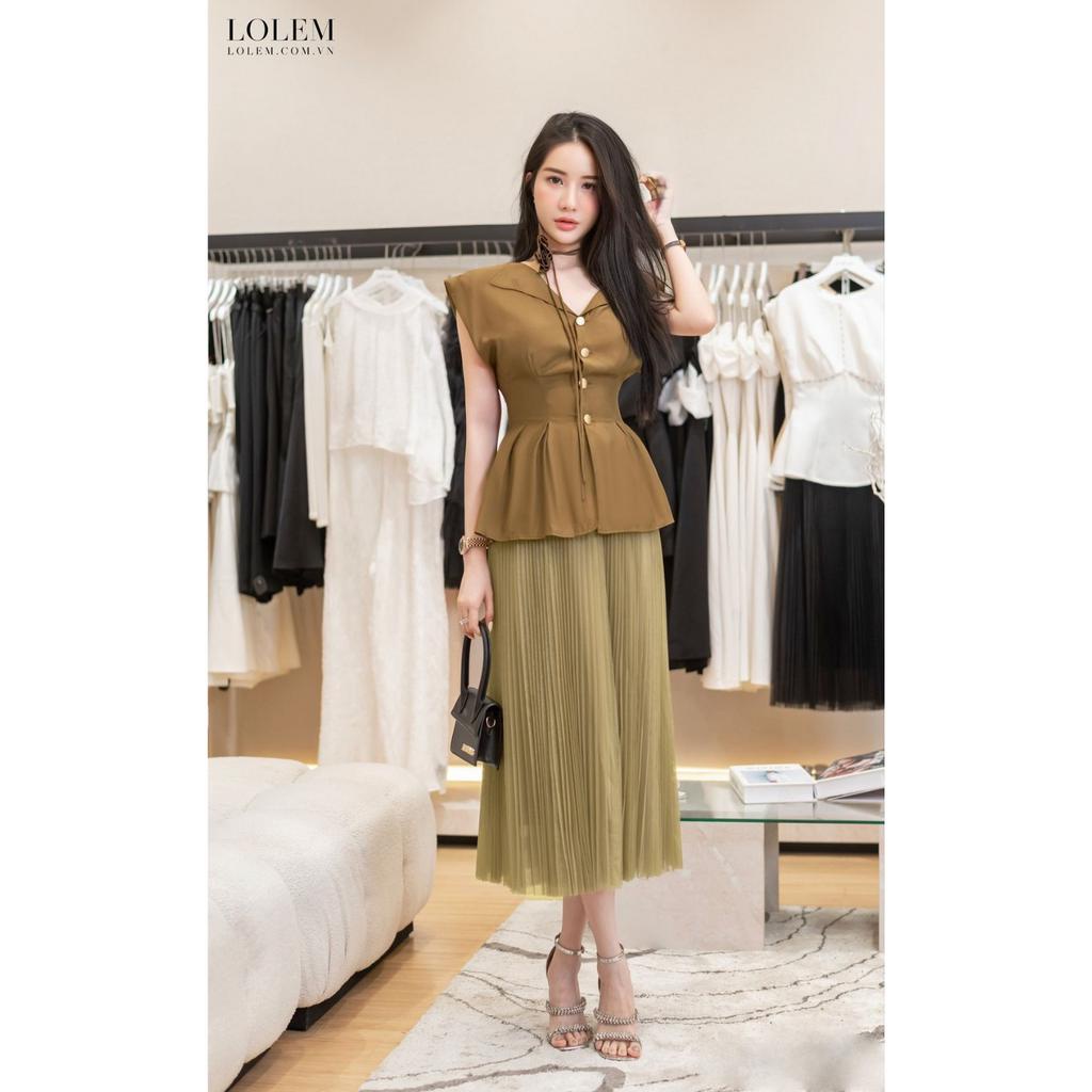 Chân váy xếp ly dài LOLEM CVX374 form xòe freesize chất lưới nhũ thoáng mát