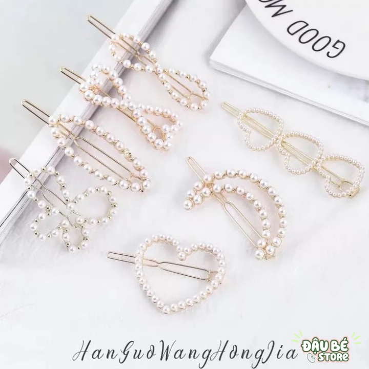 Kẹp Tóc Mái Ngọc Trai Đính Đá Nhân Tạo Thời Trang Hàn Quốc Cho Nữ - Cặp Tóc Sang Chảnh Hot Trend 2021 - Daube - Pk070