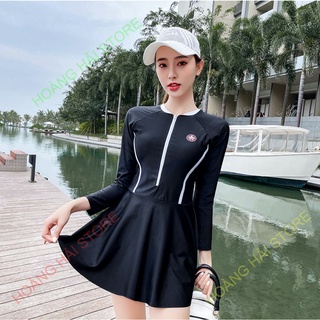Bộ đồ bơi bikini nữ một mảnh tay dài che nắng liền thân đi tắm biển hot trend