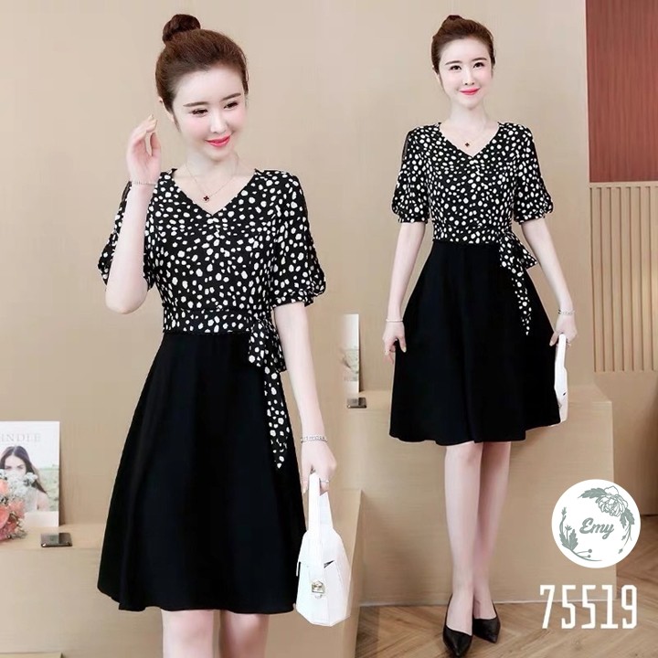 ĐẦM DỰ TIỆC PHỐI MÀU SIÊU SANG ĐỦ SIZE S,M,L,XL,XXL - 75519