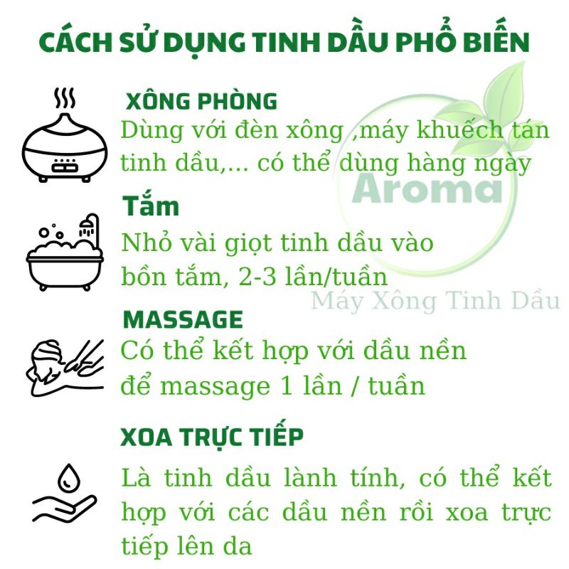 Tinh Dầu Chiết Xuất Từ Thiên Nhiên 100% (Tự Chọn 34 Mùi)