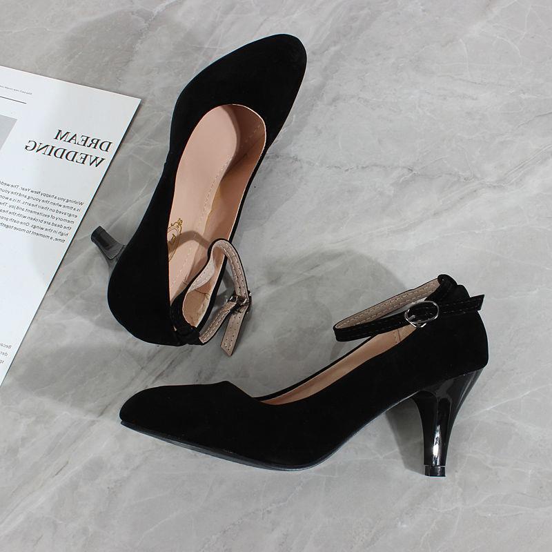 Special Offer Single Shoes Women 2021 New Round Head Shallow Mouth High Heels Women Stiletto All-Match Work Shoes Foreig