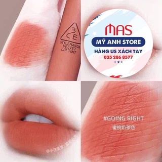 Son 3ce velvet lip tint going right màu cam hồng đất