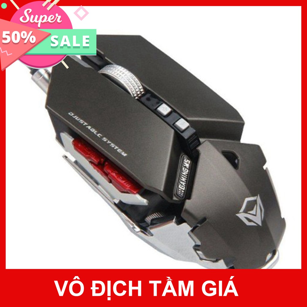 Chuột Gaming Meetion MT985 - Hàng siêu cấp - Màu đỏ và xám đen - Độ bền 50 triệu lượt click - Bảo hành 12 tháng