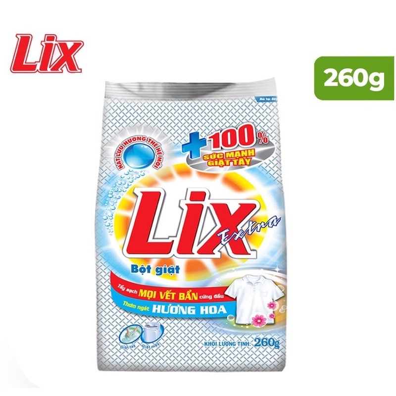 Bột giặt Lix Siêu Sạch gói Extra 260g/Chanh 300g Giao Ngẫu nhiên