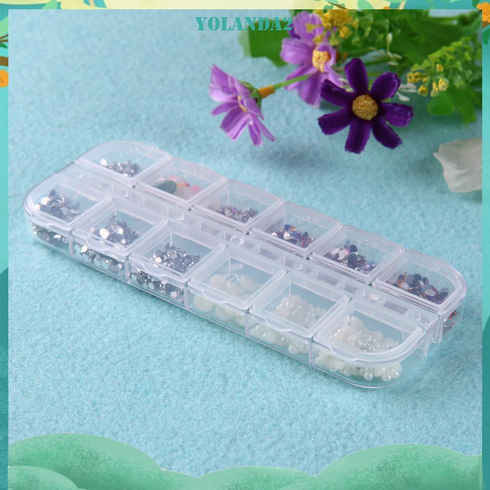 Hộp chia 12 ngăn đựng kim cương nhân tạo làm tranh đính đá