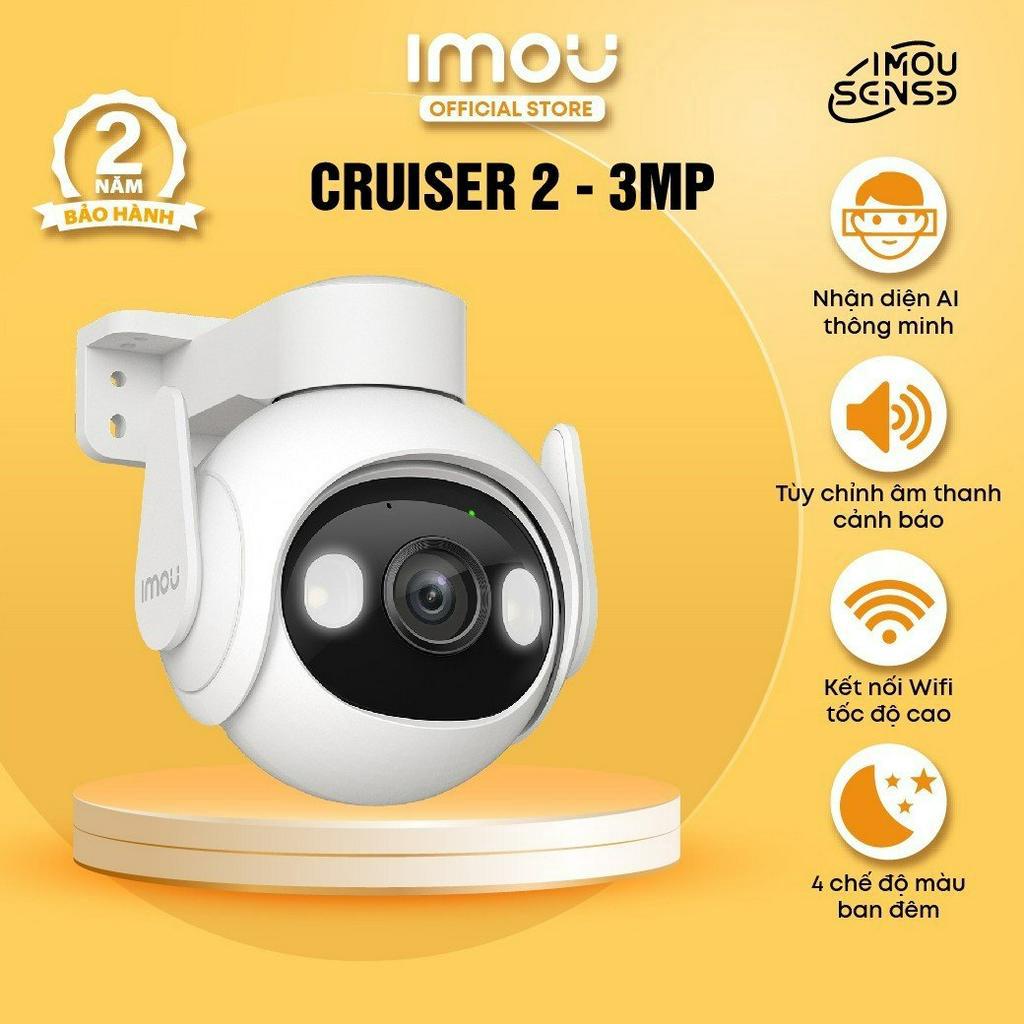 [Mã ELIM10 giảm 10% đơn 800K]Camera Wifi ngoài trời Imou Cruiser 2 (3MP) I IPC-GS7EP-3M0WE I Đàm thoại 2 chiều