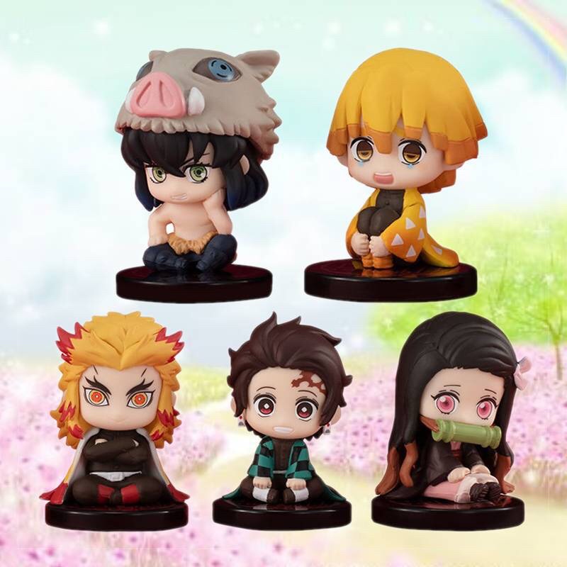 Mô Hình kimetsu no yaiba Trong anime Demon Slayer Tanjiro Nezuko Muchirou Rengoku Zenitsu mô hình