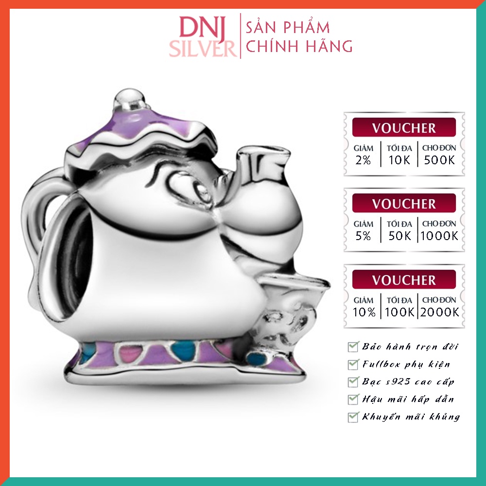 Charm bạc 925 cao cấp, hàng chuẩn bạc - Charm Mrs. Potts &amp; Chip thích hợp để mix vòng tay charm - DN227