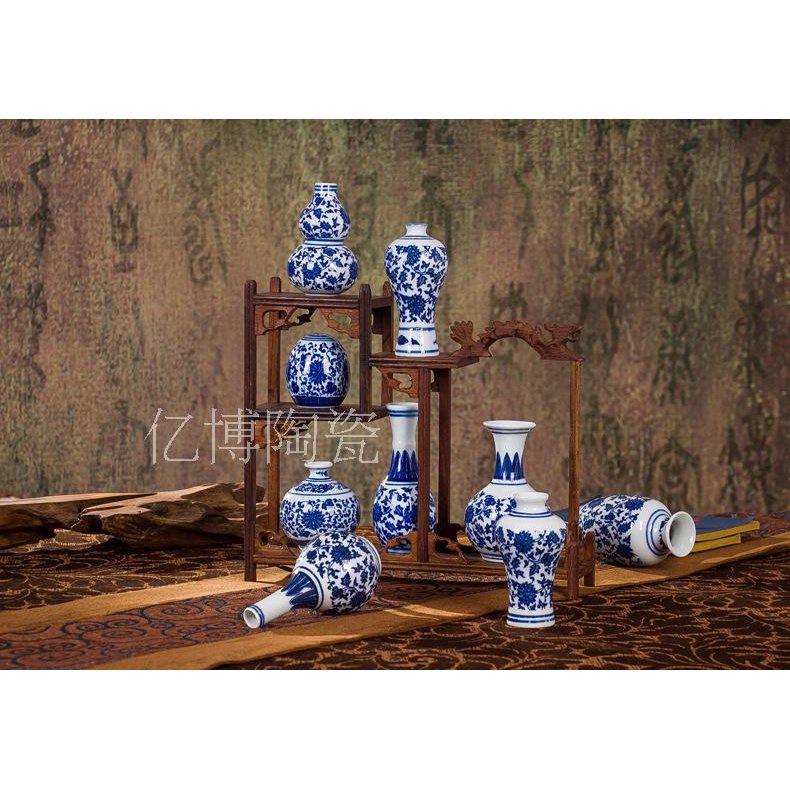 Bình Hoa Sứ Mini Màu Trắng Xanh Phong Cách Cổ Điển Độc Đáo Trang Trí Nhà Cửa