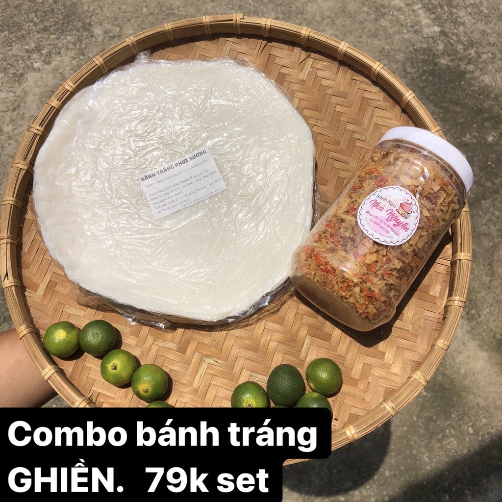 COMBO BÁNH TRÁNG PHƠI SƯƠNG MUỐI HÀNH PHI (COMBO GHIỀN)