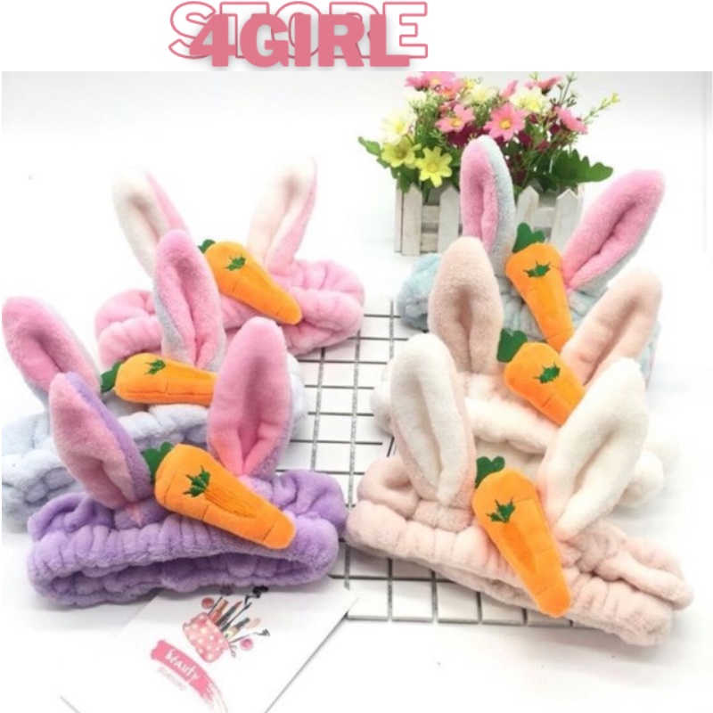 Băng Đô 3D Thỏ Cà Rốt Dày Mềm Mịn Cao Cấp Store4girls