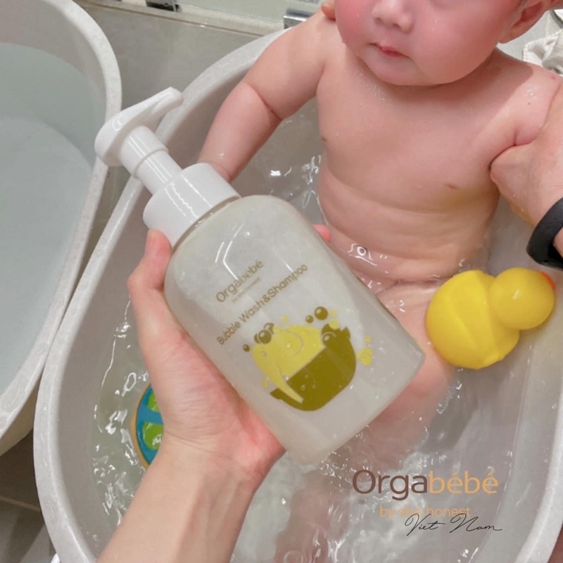 [CHÍNH HÃNG] SỮA TẮM GỘI TẠO BỌT ORGANIC CHO BÉ ORGABEBE NỘI ĐỊA HÀN 500ML