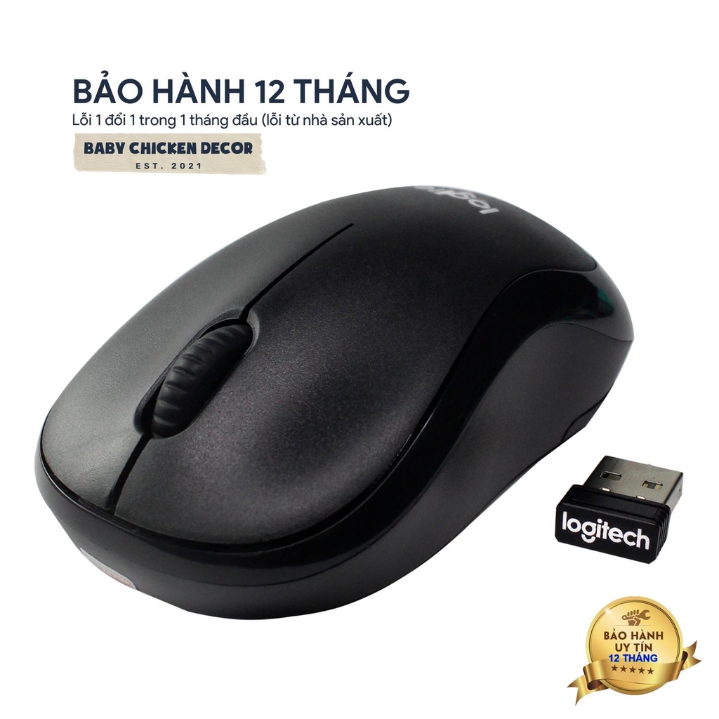 Chuột không dây Logitech M220, chuột laptop không dây tiếng động siêu nhỏ phù hợp văn phòng giá rẻ - BABY CHICKEN DECOR