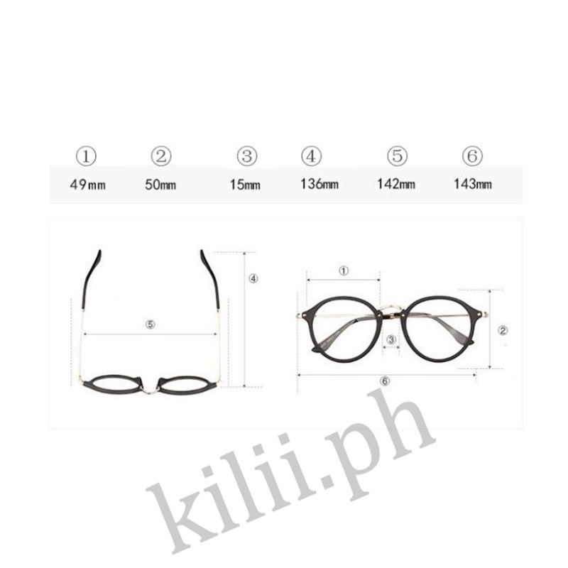 Kilii Kính Mát Gọng Kim Loại Chống Ánh Sáng Xanh Phong Cách retro