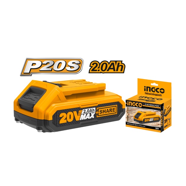 Pin sạc 20V INGCO FBLI20011 Pin Lithium có đèn LED báo dung lượng của pin dùng được cho tất cả máy 20V INGCO TOTAL
