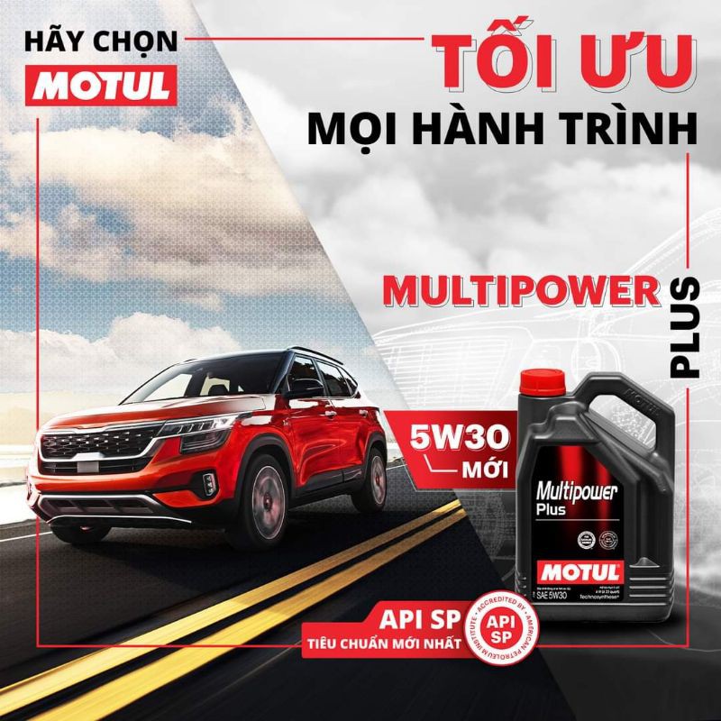 Nhớt tổng hợp 100% Motul H Tech 5W30 100 PLUS API SP cho ô tô, xe hơi, xe ga (dầu toàn phần Htech)