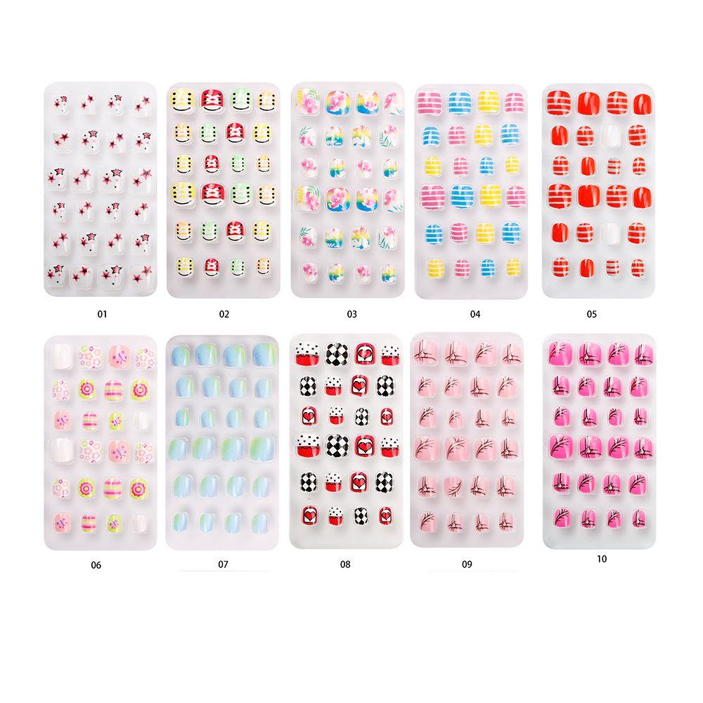XIANTIN Hộp 24 Móng Tay Giả Hình Oval Thời Trang Cho Bé