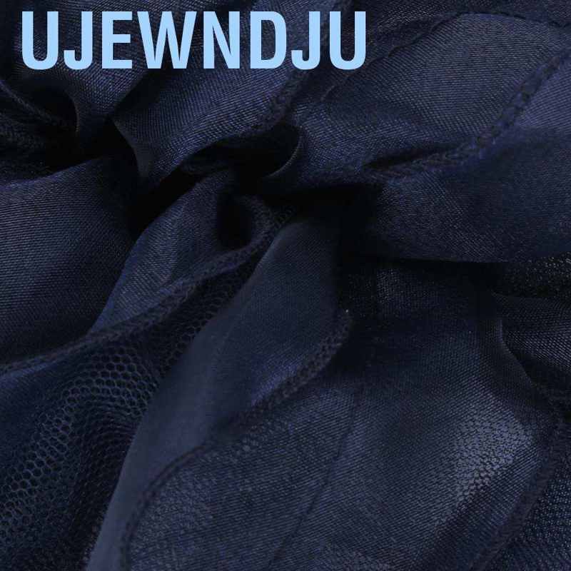 Ujewndju Muslim Women Turban  Navy Blue Color Soft Multi Layer Female Headwear Scarf for Woman Headwraps Customs Decoration