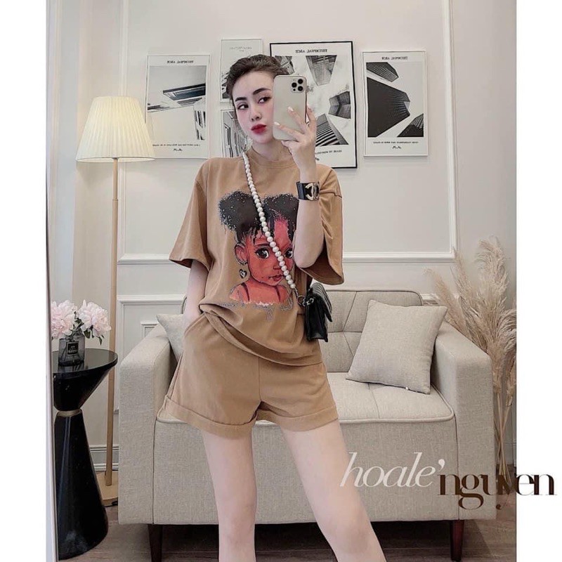[Mã FAGREEN245 giảm 10% tối đa 30K đơn 99K] Set bộ cotton cô gái tóc xù | BigBuy360 - bigbuy360.vn