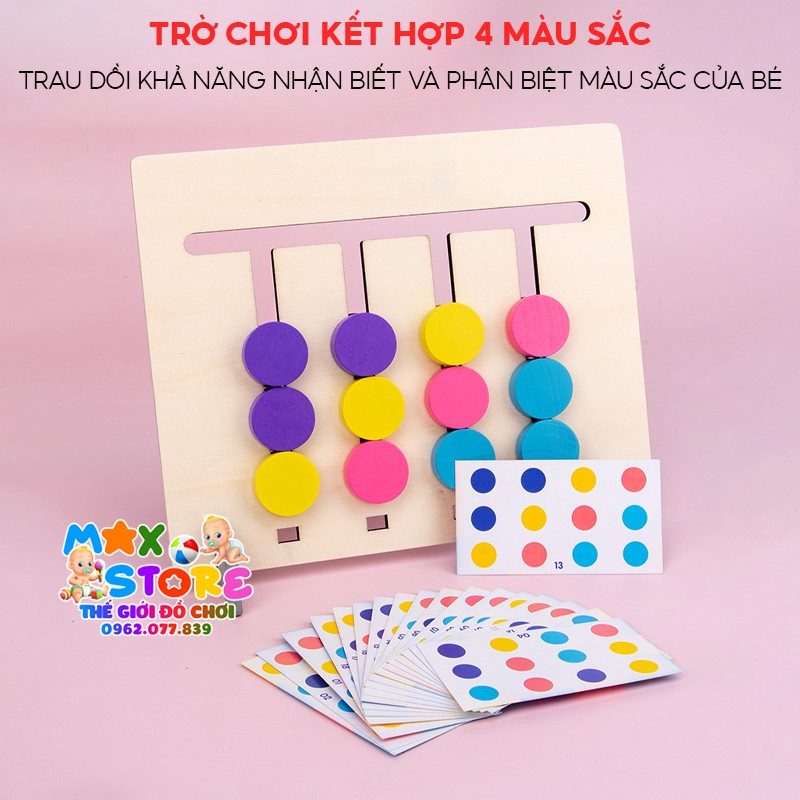 Đồ Chơi Xếp Hình Gỗ ZicZac Logic Chấm Tròn 2 Mặt Mẫu Động Vật Giúp Bé Thông Minh &amp; Phát Triển Kỹ Năng