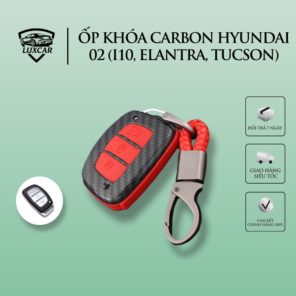 Ốp Khóa Carbon HYUNDAI 02 Cao Cấp LUXCAR Cho Xe HUYNDAI (I10, ELANTRA, TUCSON...)