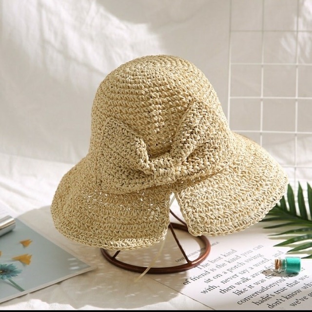 Nón cói khuyết đính nơ