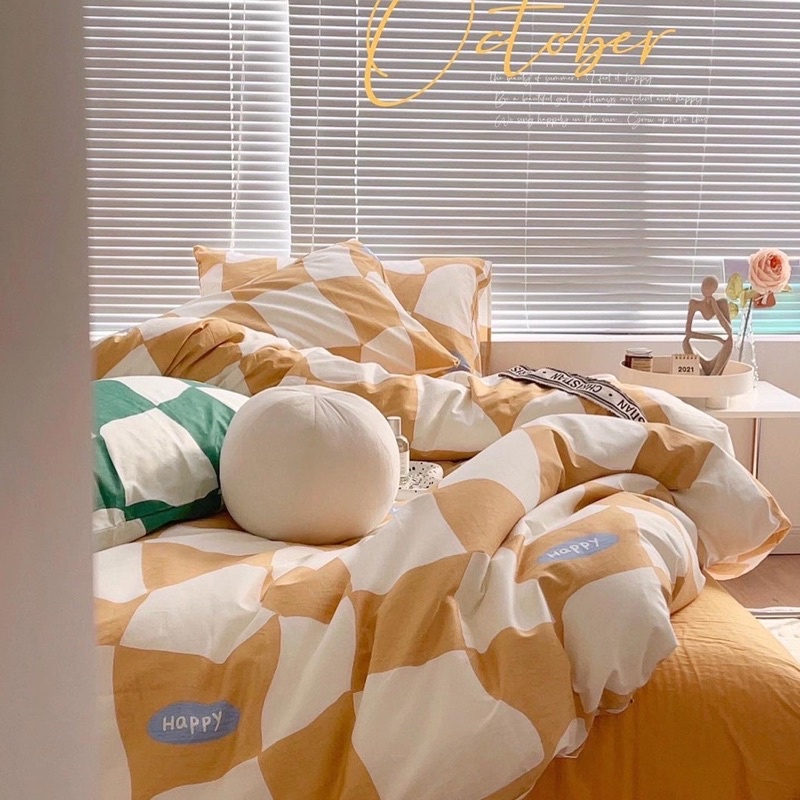 Set Bộ Vỏ Chăn Ga Cotton Living- Chất Cotton Mềm Mat, Thấm Hút Tốt _shinbedding