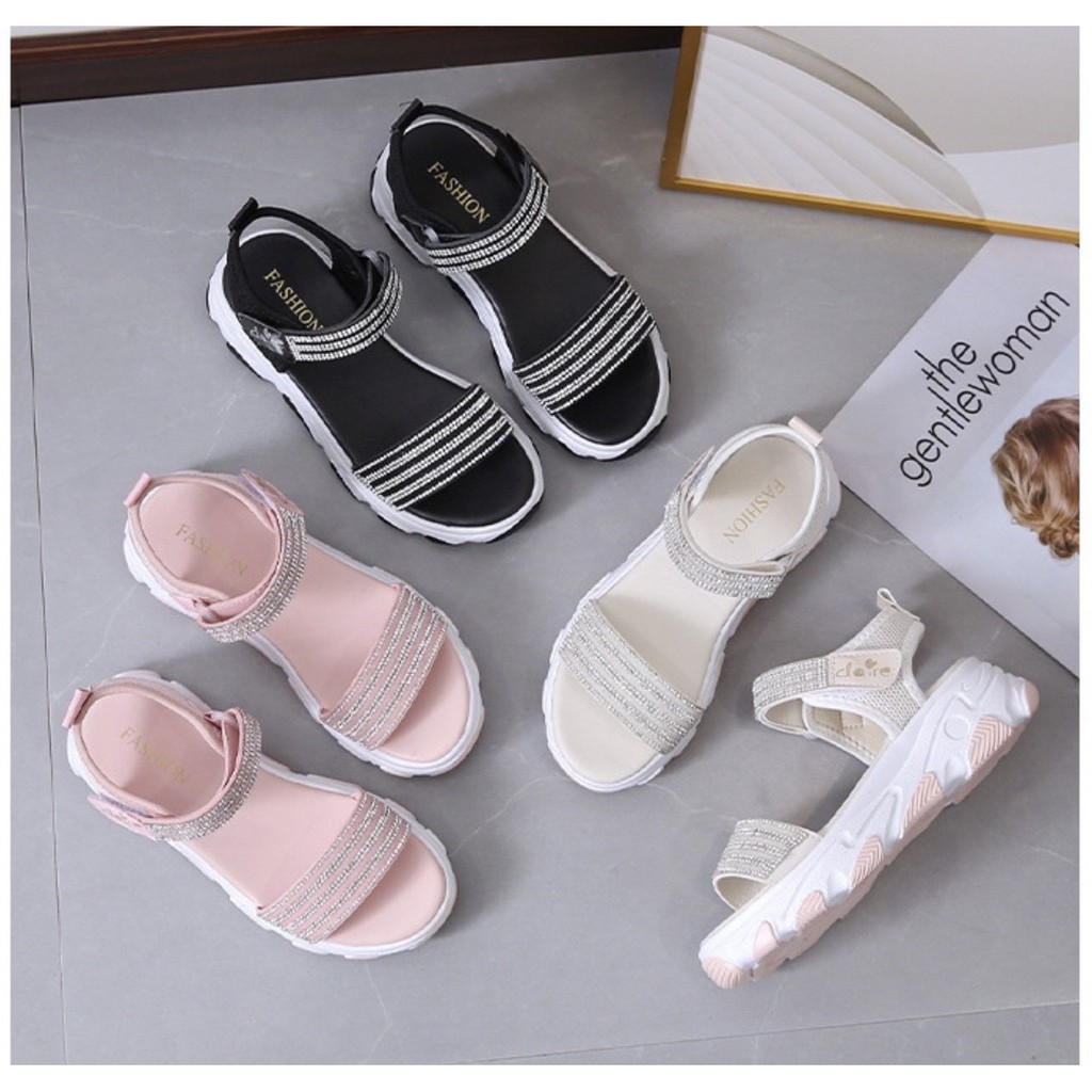 (S115) Sandal nữ quai VIỀN ĐÁ (hàng trần)