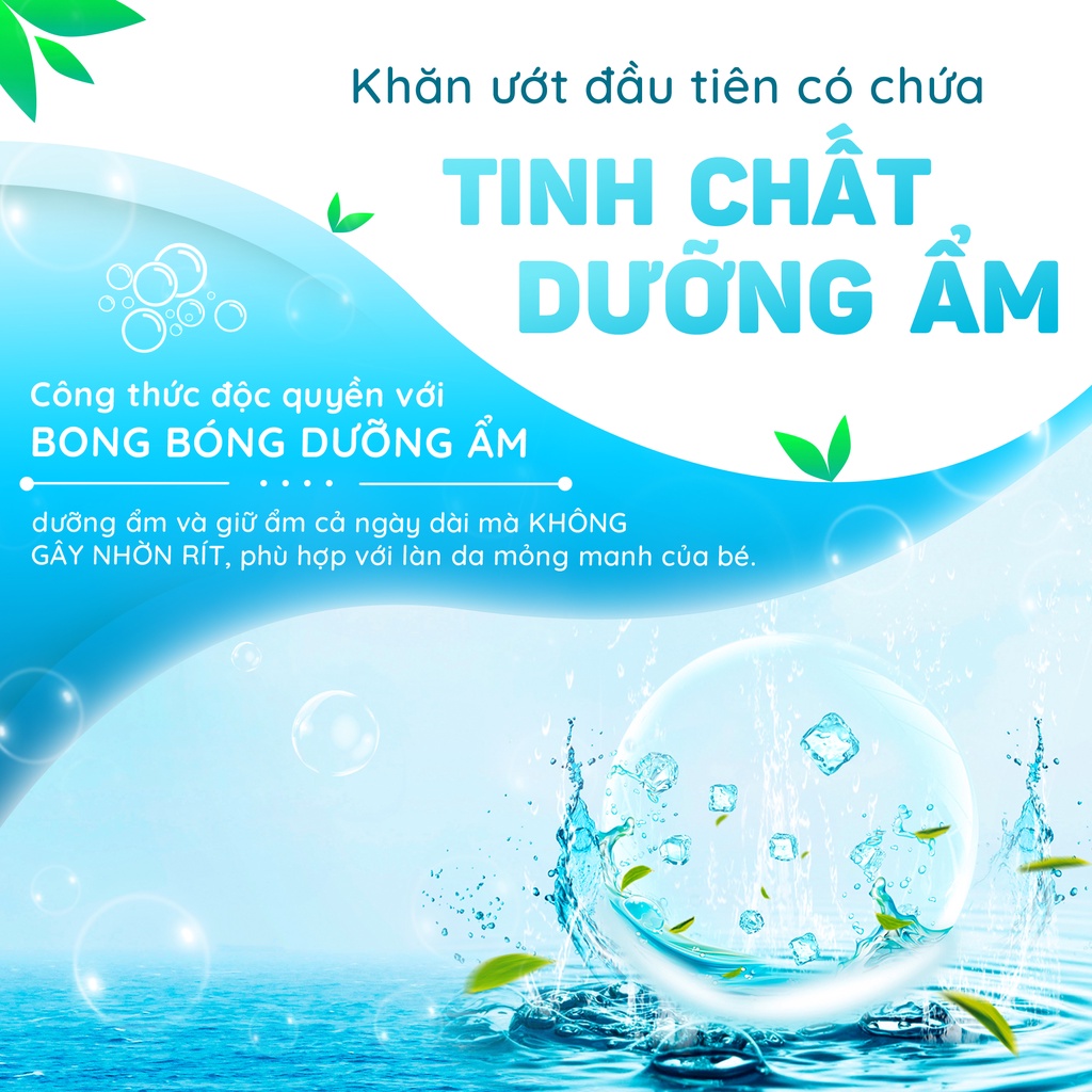 Gói 85 Tờ Khăn Ướt Kháng Khuẩn Tinh Khiết Dành Cho Bé Oma&Baby Không Mùi