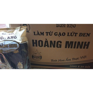 [Hàng chuẩn có video] Thùng 24 gói bún gạo lứt đỏ/đen Hoàng Minh, đóng 500gr/gói