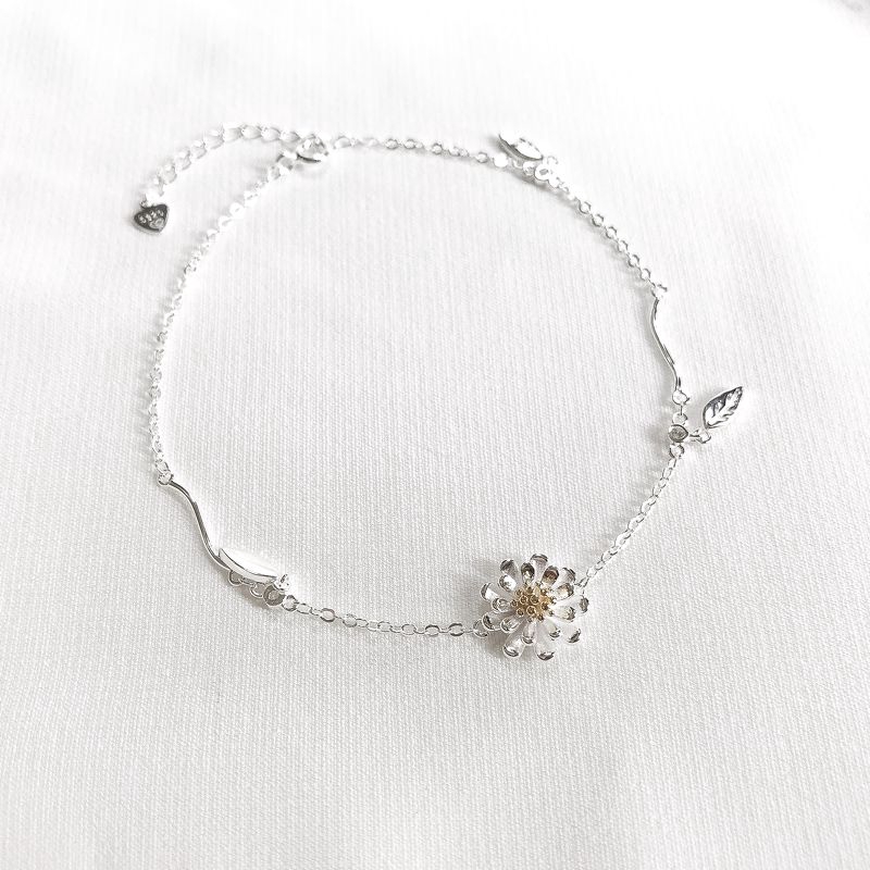 Lắc Chân Bạc Blue Peach Daisy Tini LC217 | BigBuy360 - bigbuy360.vn