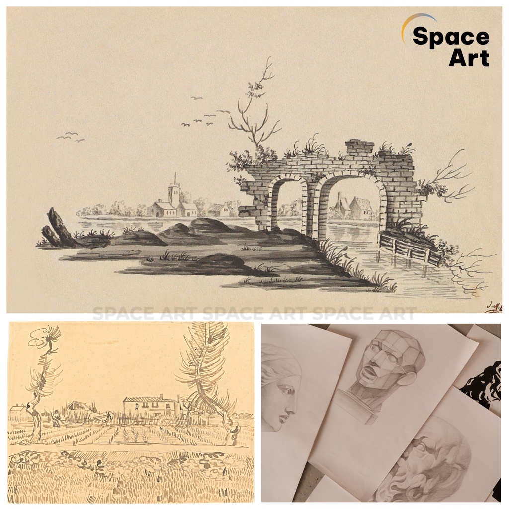 Sổ ký họa phác thảo ký họa Sketchbook Zen Art 160gsm 50 tờ bìa cứng