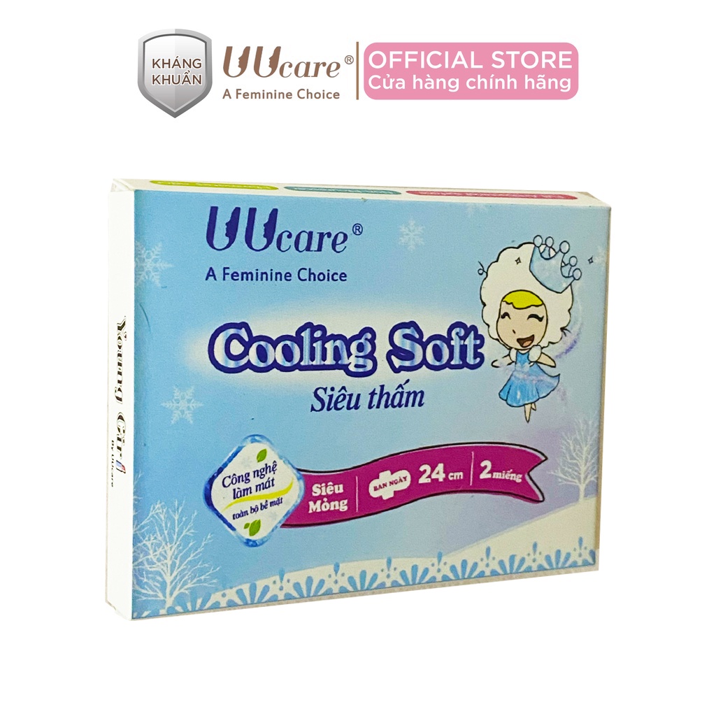 Băng vệ sinh UUcare Young Girl Cooling Soft ban ngày 24cm 2 Miếng/Gói