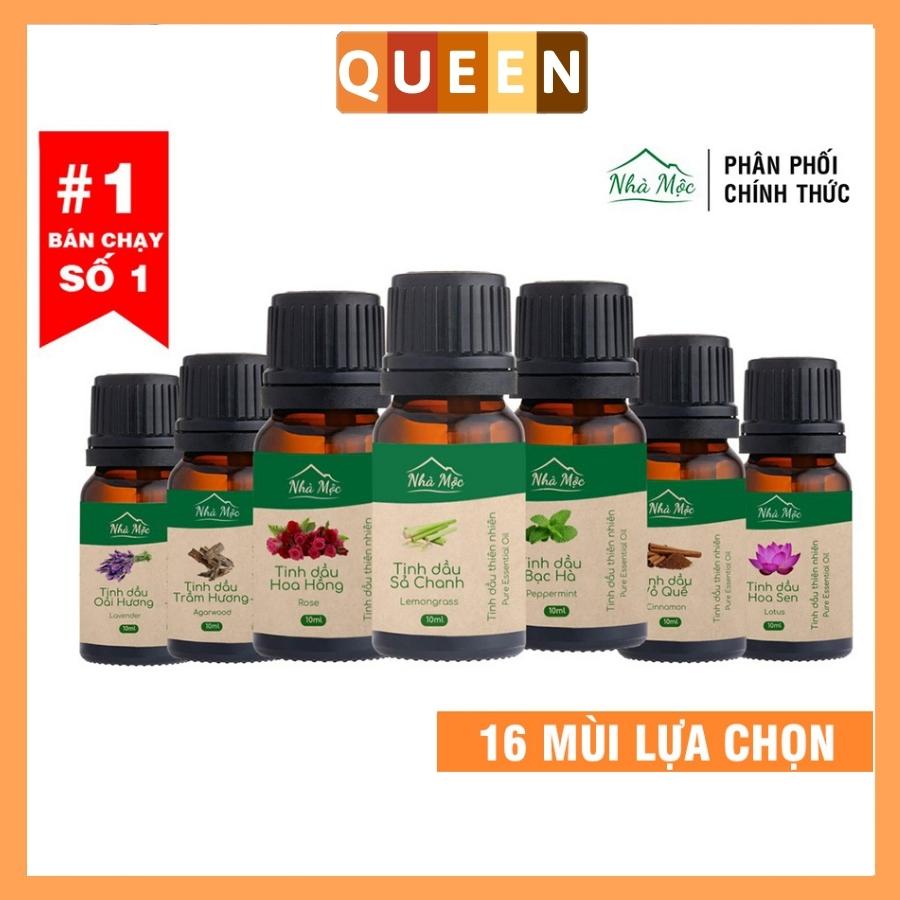 Tinh dầu Nhà Mộc nguyên chất các mùi, tinh dầu Sả Chanh, Bạc Hà nguyên chất 10ml - QUEENHOUSE