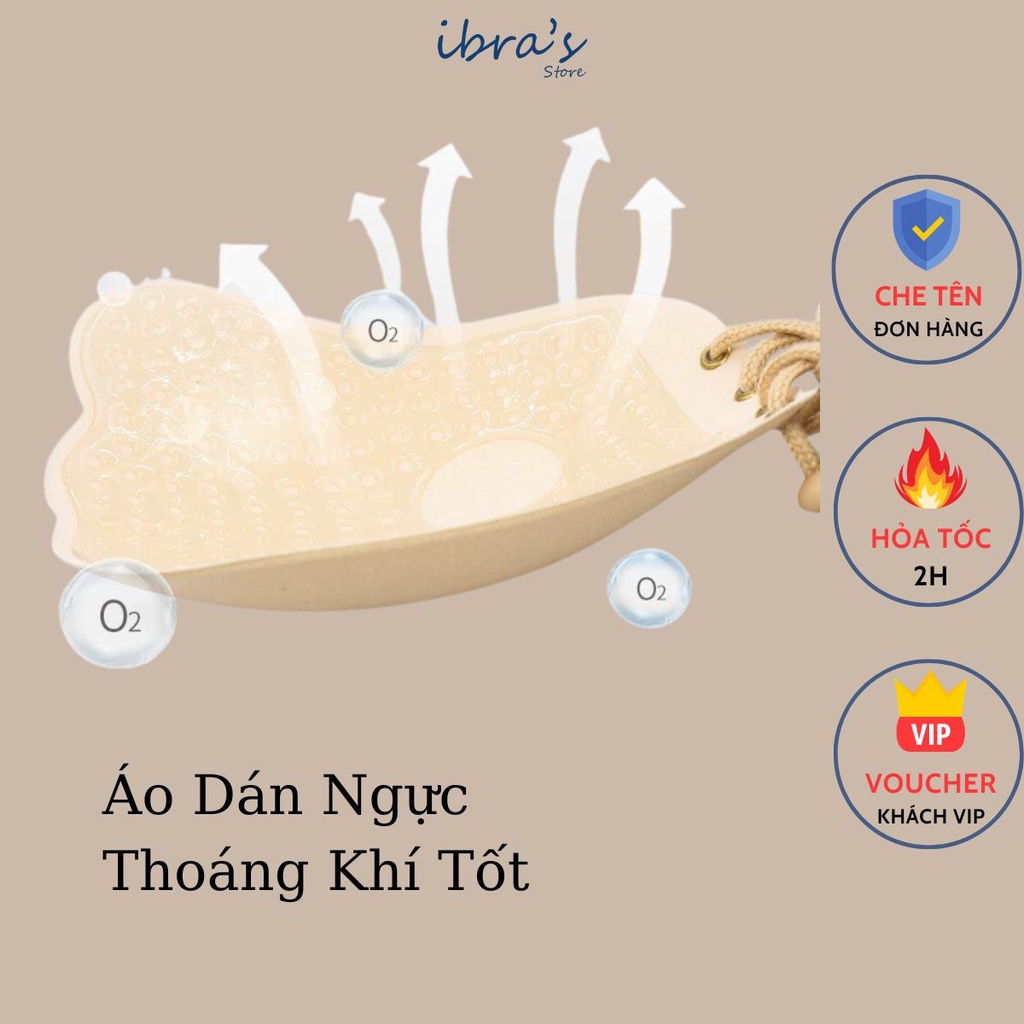 Miếng Dán Nâng Ngực Ibra's Store Dây Rút Tạo Khe Sexy, Miếng Dán Ngực Ti Tàng Hình Hỗ Trợ Dính Chống Tuột PK6