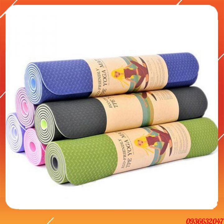 Thảm tập gym yoga cao cấp dày 6mm có định tuyến chống trượt