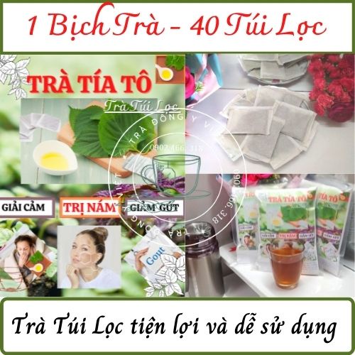 Trà Tía Tô -Giảm Nám, Đẹp Da, Giảm Cảm, 40 Túi lọc, Trà tự nhiên 100%