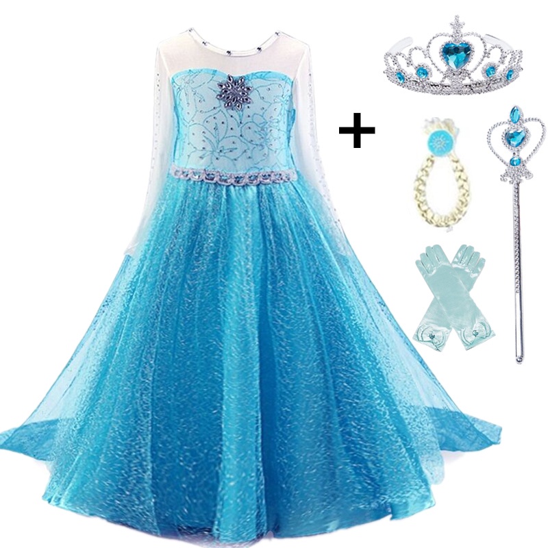 Set đầm công chúa Anna Elsa trong phim hoạt hình frozen dễ thương cho bé gái