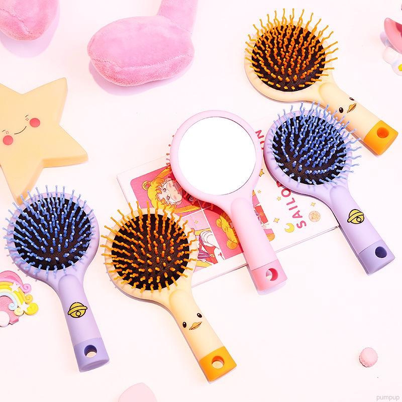 [Hàng mới về] Lược chải tóc thiết kế đệm khí massage dễ thương kèm gương tiện lợi | BigBuy360 - bigbuy360.vn