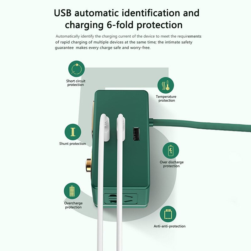Ổ cắm điện 3 cổng usb và 4 đầu cắm