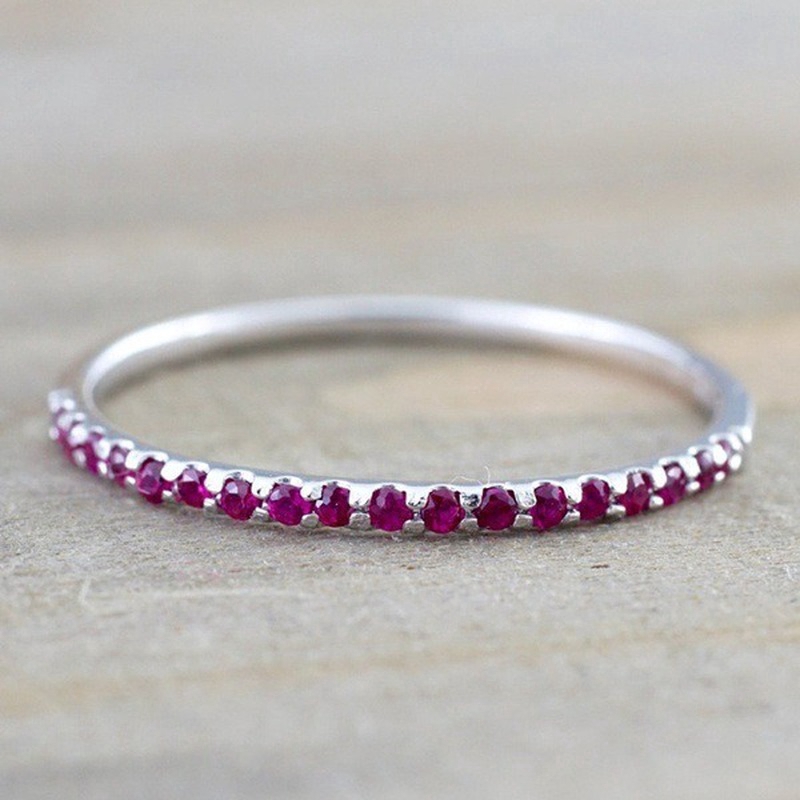 Nhẫn đính đá sapphire ruby phong cách mới thời trang